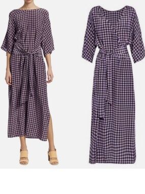 ★Org.$468 NWT Diane von Furstenberg Tie Waist Silk Dress Violet Size S★